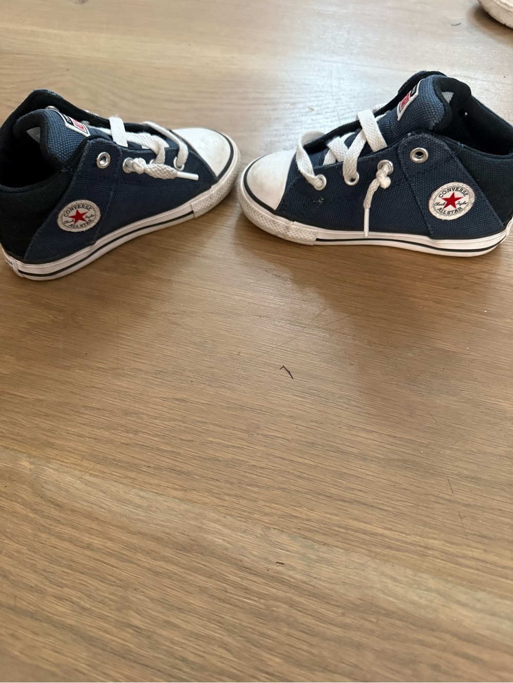 Converse Kids Navy and White High-Top Sneakers